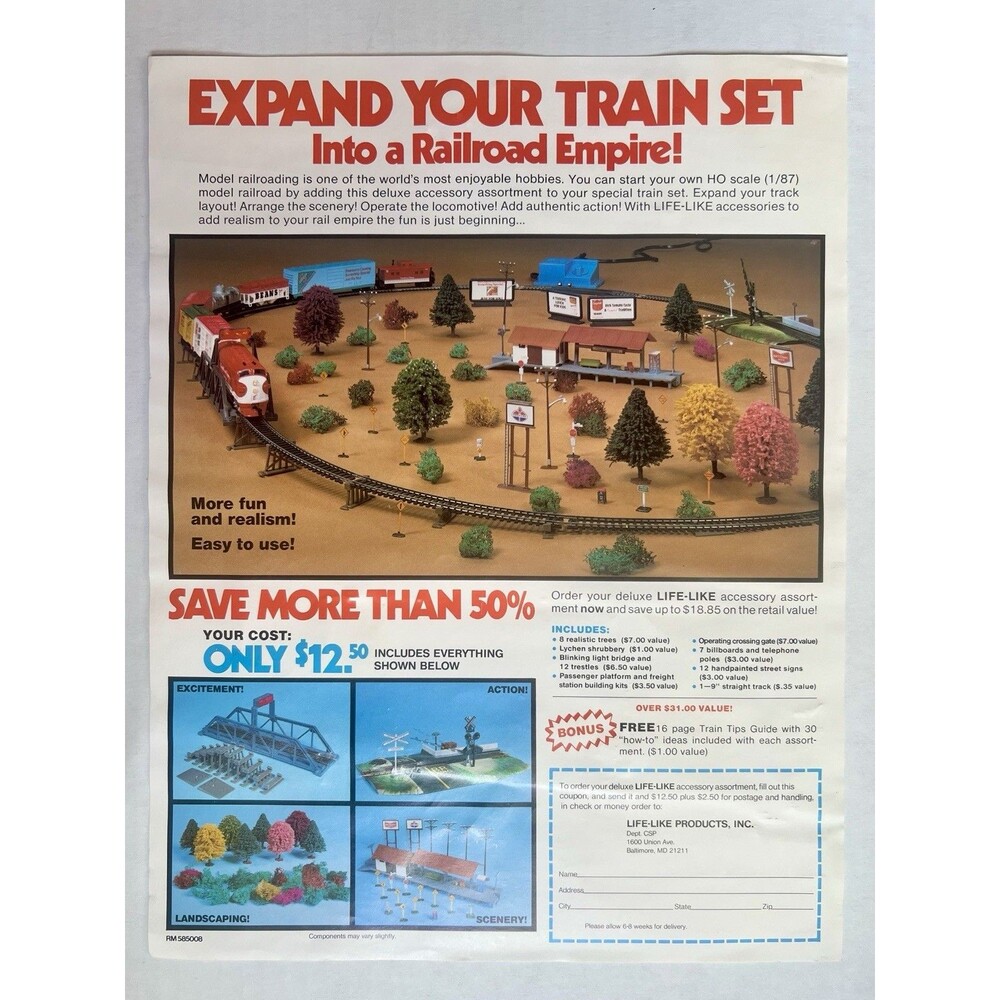 Ad Insert "Expand Your Train Set" Accessory Mail-In Order Form Vintage